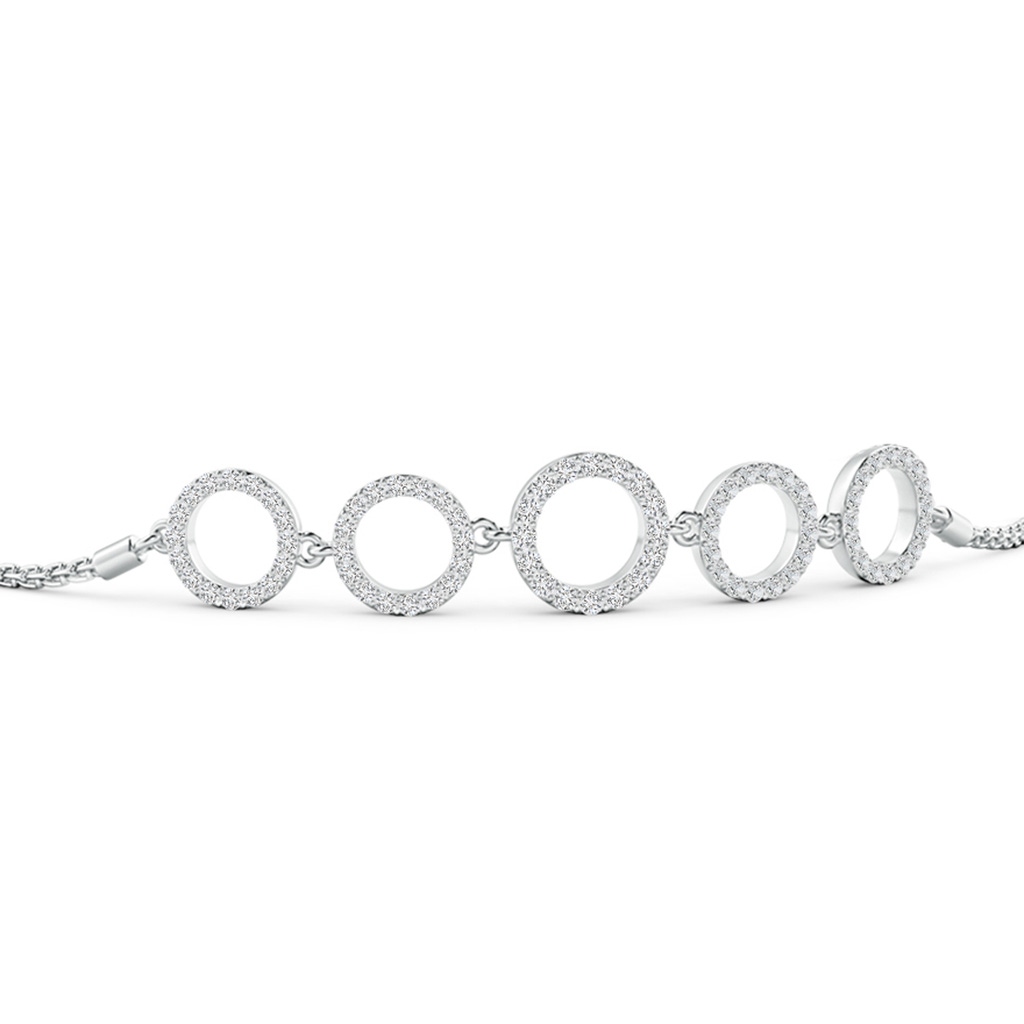 1.15mm HSI2 Diamond Open Circle Link Bolo Bracelet in White Gold Side 1