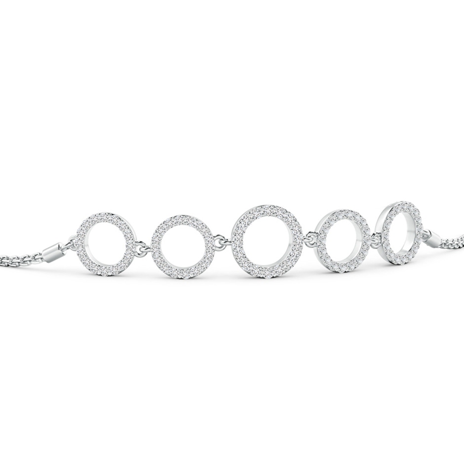 1.15mm HSI2 Diamond Open Circle Link Bolo Bracelet in White Gold side 1