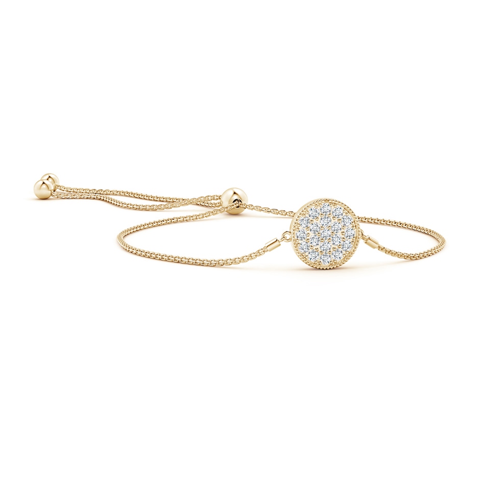 1.3mm GVS2 Pave-Set Diamond Disc Bolo Bracelet in Yellow Gold 