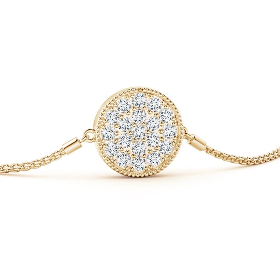 1.3mm GVS2 Pave-Set Diamond Disc Bolo Bracelet in Yellow Gold side 1