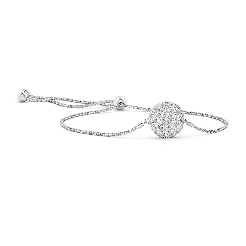 1.3mm HSI2 Pave-Set Diamond Disc Bolo Bracelet in White Gold