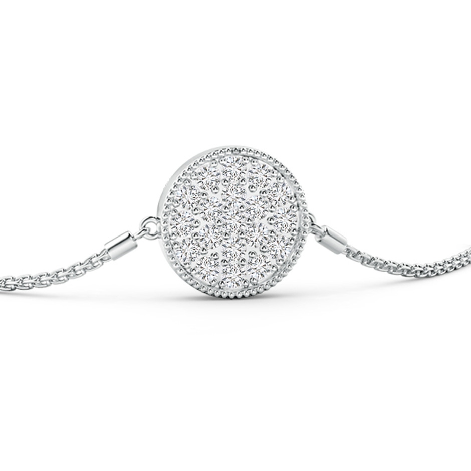 1.3mm HSI2 Pave-Set Diamond Disc Bolo Bracelet in White Gold side 1