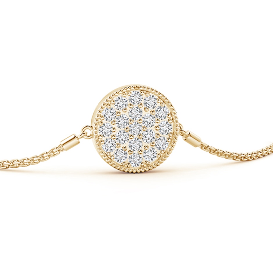 1.3mm HSI2 Pave-Set Diamond Disc Bolo Bracelet in Yellow Gold side 1