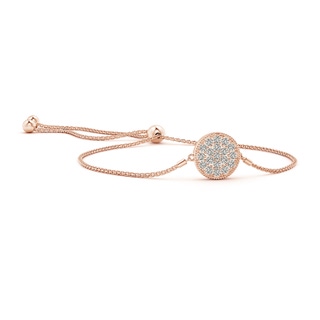 1.3mm KI3 Pave-Set Diamond Disc Bolo Bracelet in Rose Gold