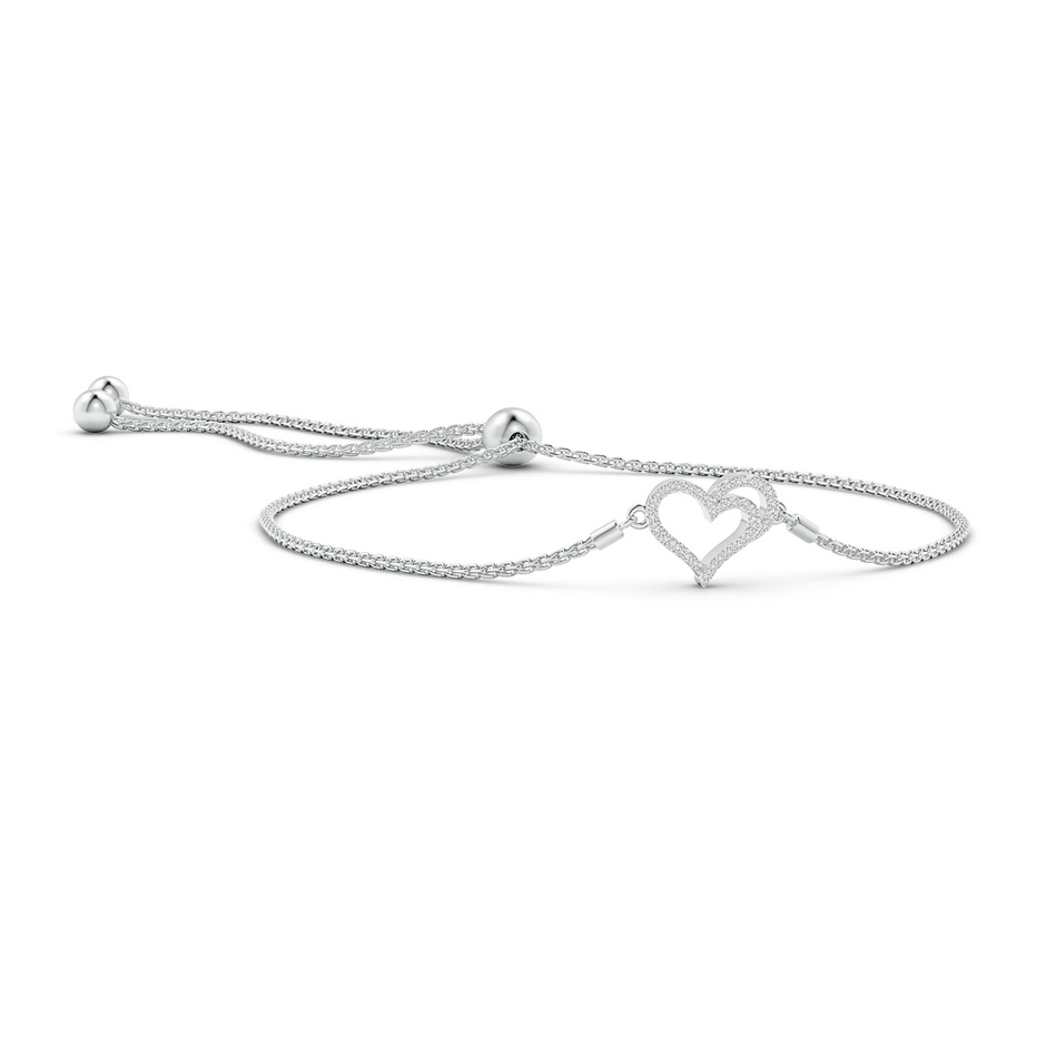 1.2mm HSI2 Prong-Set Diamond Heart Bolo Bracelet in White Gold 