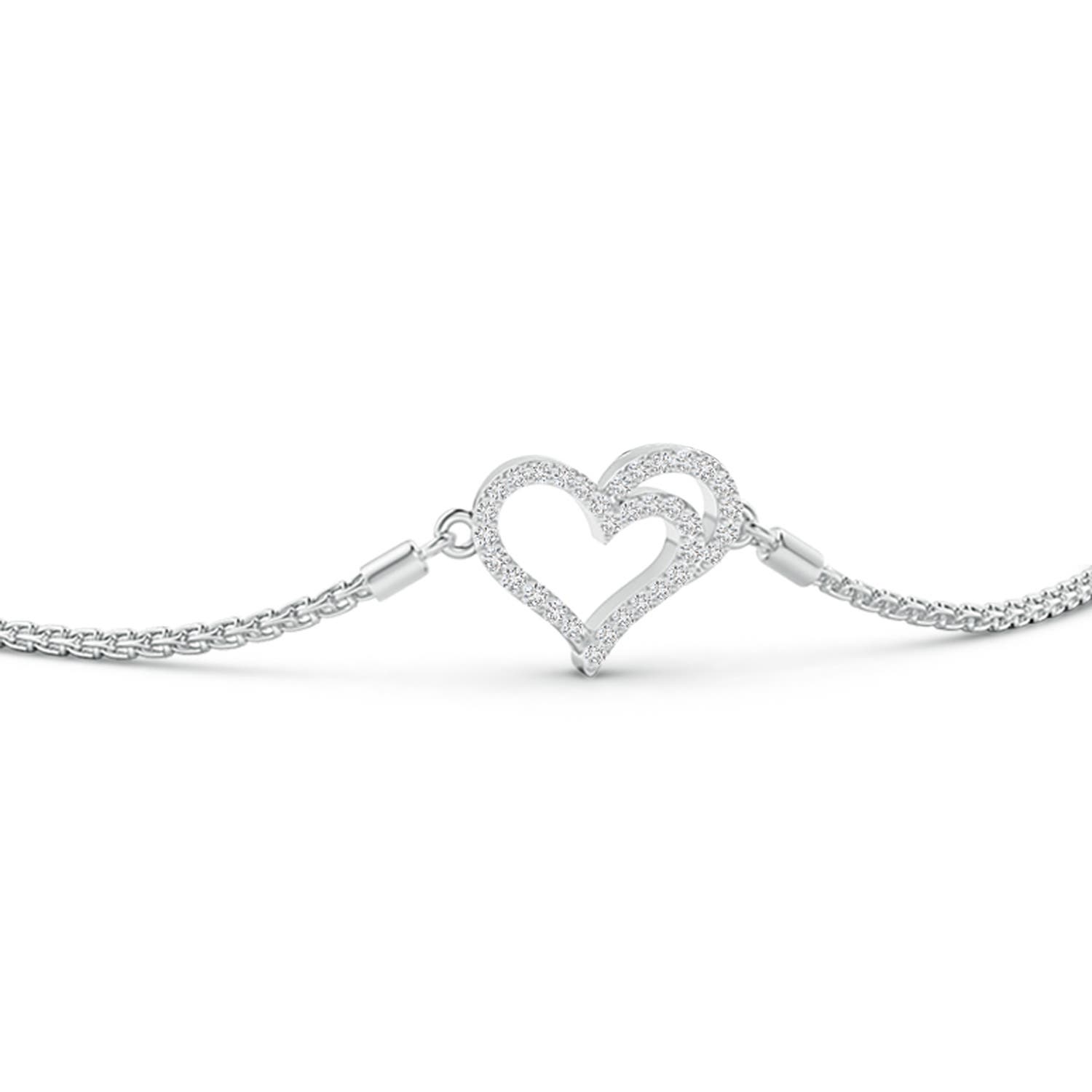 1.2mm HSI2 Prong-Set Diamond Heart Bolo Bracelet in White Gold - side 1
