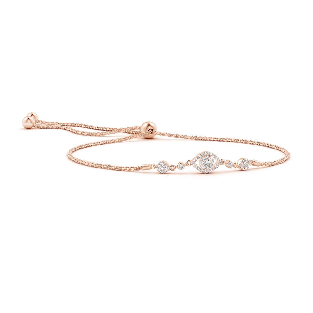2mm GVS2 Diamond Clustre Evil Eye Bolo Bracelet in Rose Gold