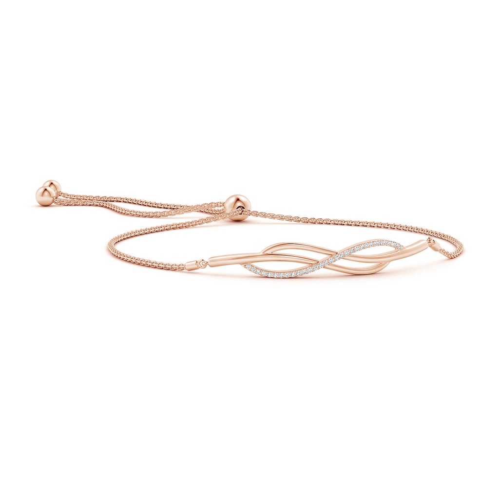 1.15mm GVS2 Prong-Set Diamond Infinity Bolo Bracelet in Rose Gold