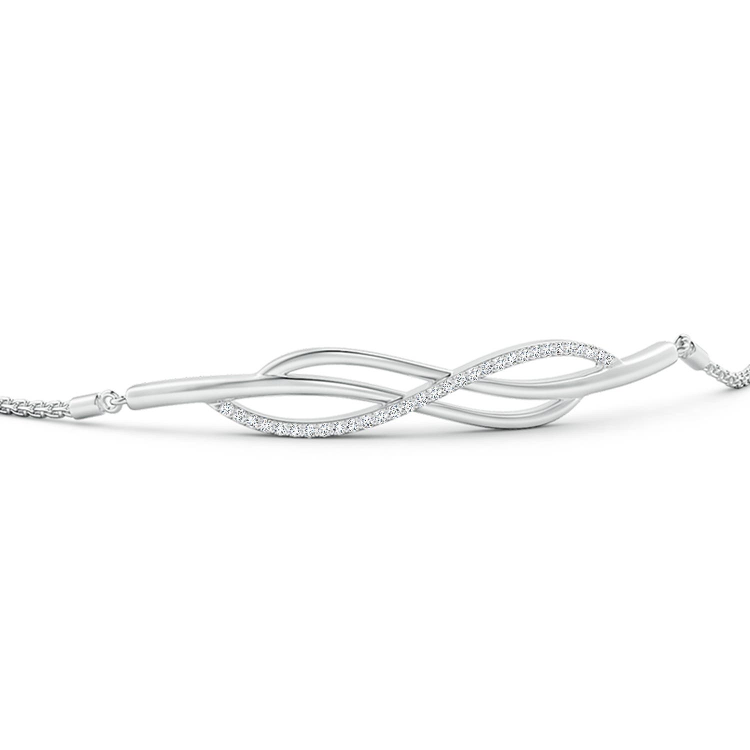 1.15mm GVS2 Prong-Set Diamond Infinity Bolo Bracelet in White Gold - side 1