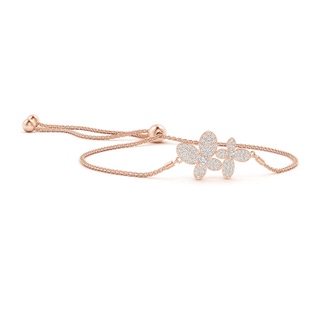 2.4mm GVS2 Nature-Inspired Diamond Double Butterfly Bolo Bracelet in Rose Gold
