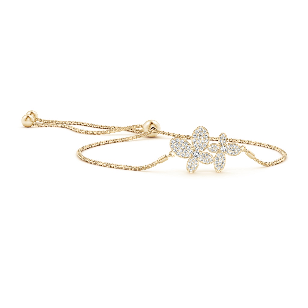 2.4mm GVS2 Nature-Inspired Diamond Double Butterfly Bolo Bracelet in Yellow Gold