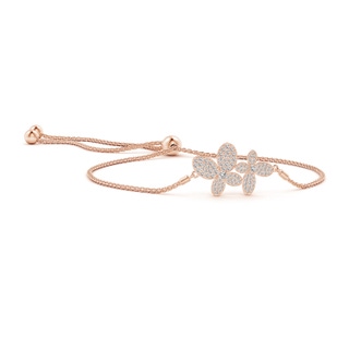 2.4mm IJI1I2 Nature-Inspired Diamond Double Butterfly Bolo Bracelet in Rose Gold