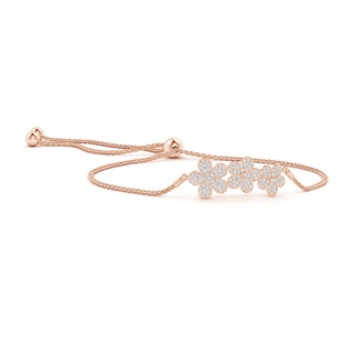 1.5mm GVS2 Nature-Inspired Three Flower Diamond Bolo Bracelet in Rose Gold