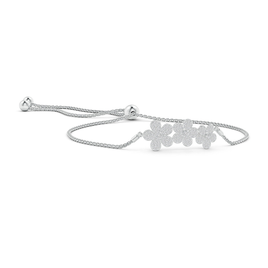 1.5mm HSI2 Nature-Inspired Three Flower Diamond Bolo Bracelet in White Gold 