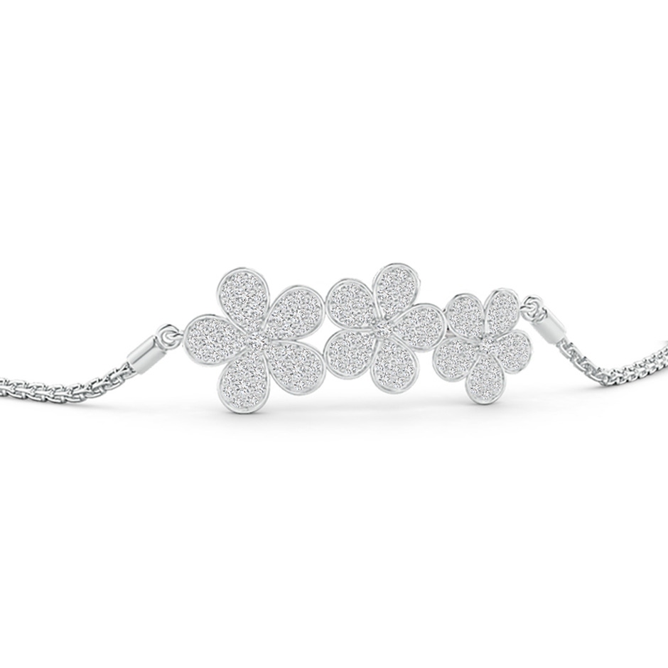 1.5mm HSI2 Nature-Inspired Three Flower Diamond Bolo Bracelet in White Gold side 1