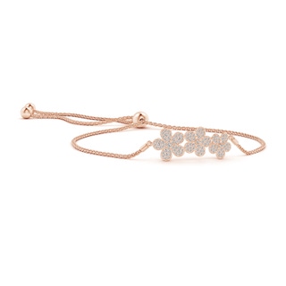 1.5mm IJI1I2 Nature-Inspired Three Flower Diamond Bolo Bracelet in Rose Gold