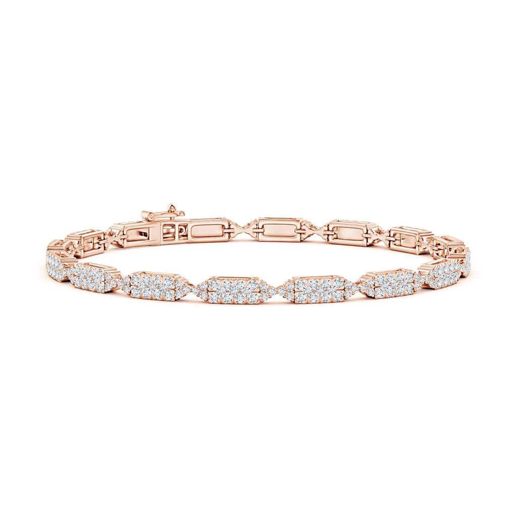 1.3mm GVS2 Diamond Rectangular & Bow Tie Tennis Bracelet in Rose Gold