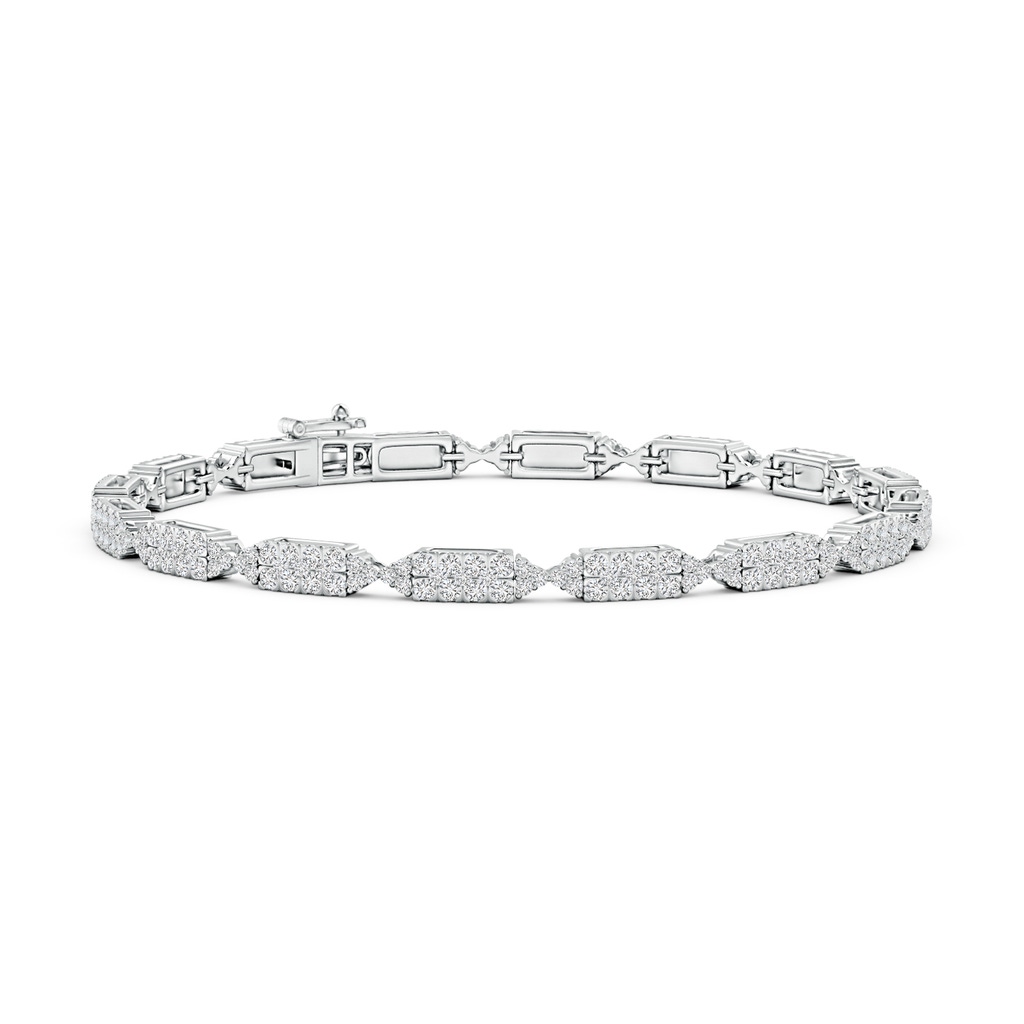 1.3mm HSI2 Diamond Rectangular & Bow Tie Tennis Bracelet in White Gold