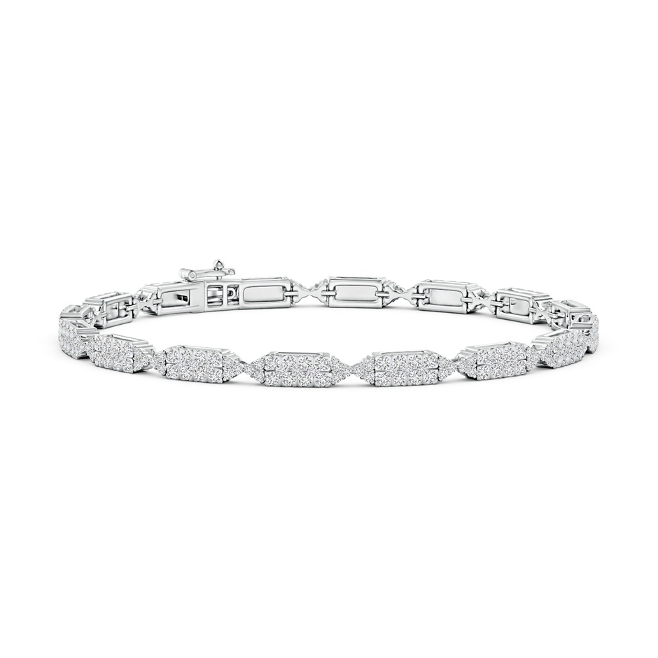 1.3mm HSI2 Diamond Rectangular & Bow Tie Tennis Bracelet in White Gold 