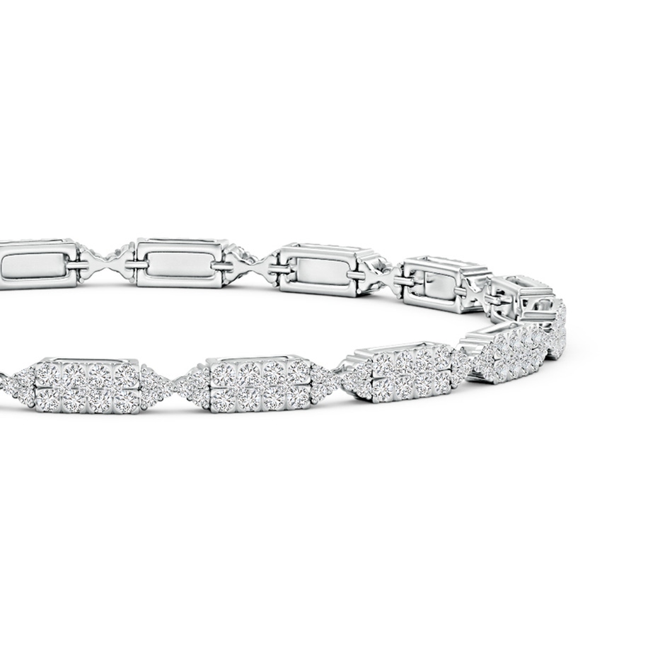 1.3mm HSI2 Diamond Rectangular & Bow Tie Tennis Bracelet in White Gold side-1