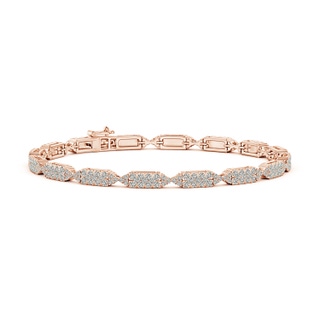 1.3mm KI3 Diamond Rectangular & Bow Tie Tennis Bracelet in Rose Gold