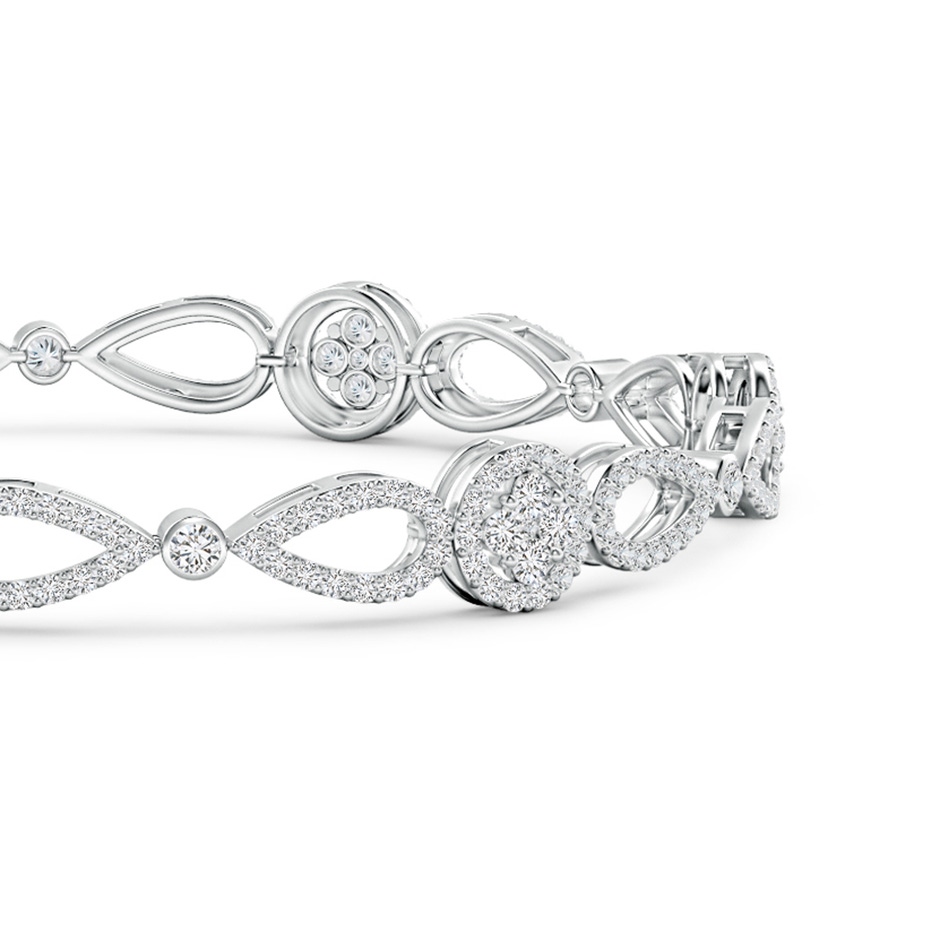 1.6mm HSI2 Diamond Floral Clustre Link Bracelet with Halo in White Gold side-1