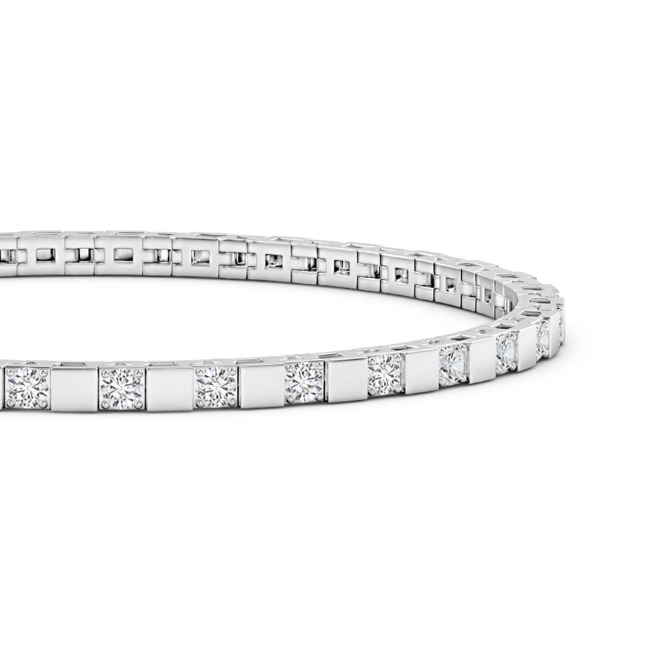 1.95mm HSI2 Alternating Diamond Block Link Unisex Bracelet in White Gold side-1