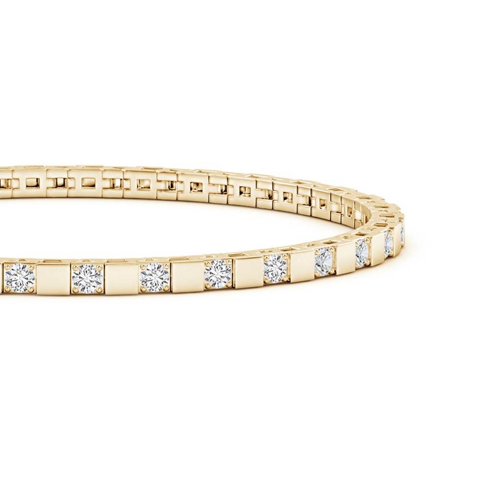 1.95mm HSI2 Alternating Diamond Block Link Unisex Bracelet in Yellow Gold side-1