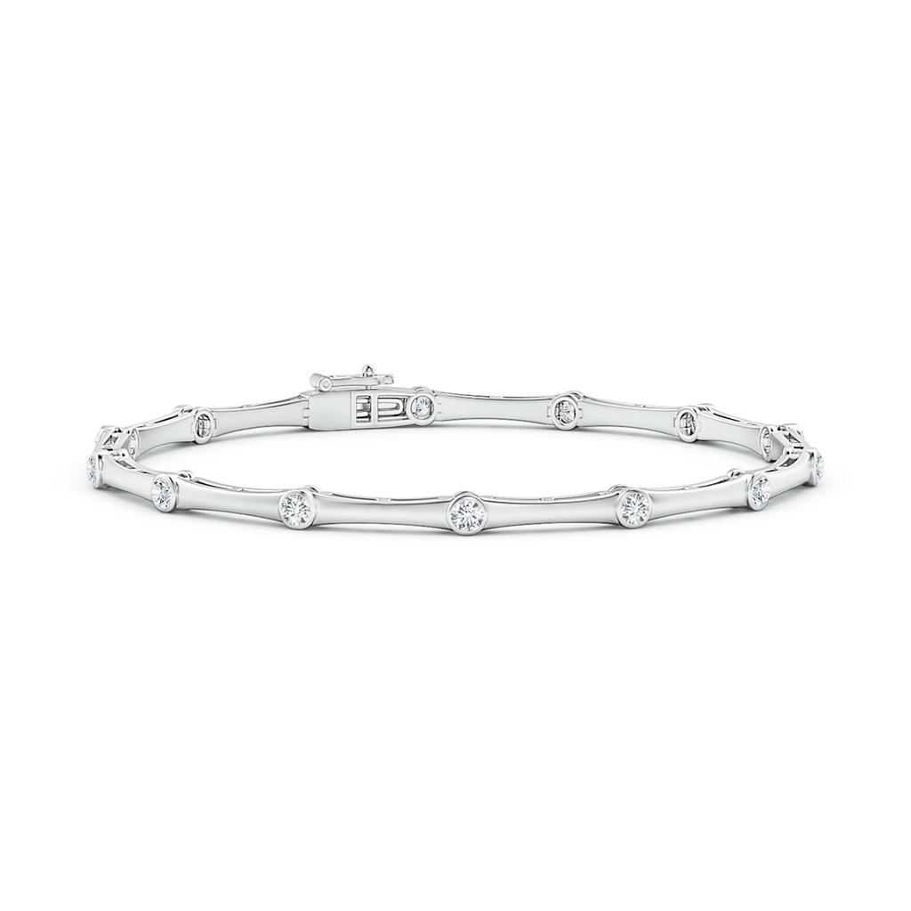 2.25mm GVS2 Bezel-Set Diamond and Bamboo Bracelet in White Gold