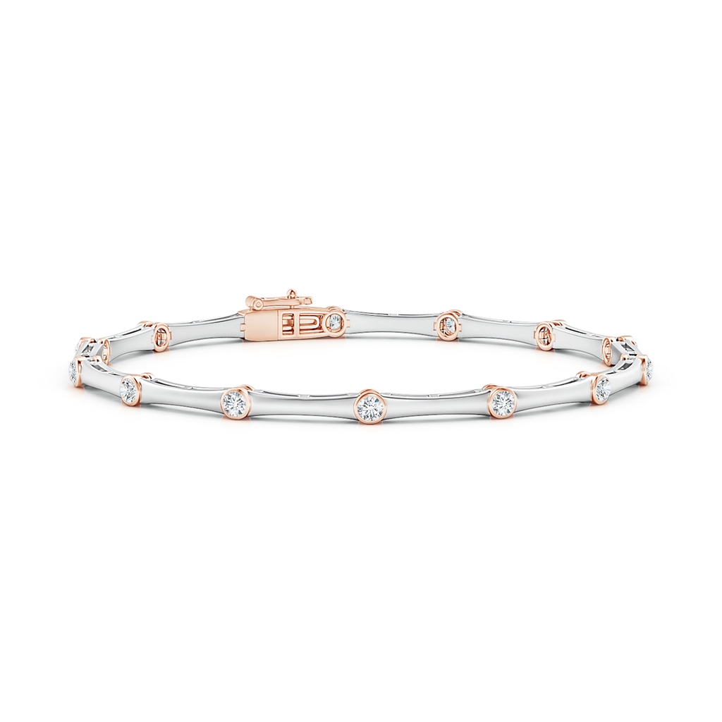 2.25mm GVS2 Bezel-Set Diamond and Bamboo Bracelet in White Gold Rose Gold