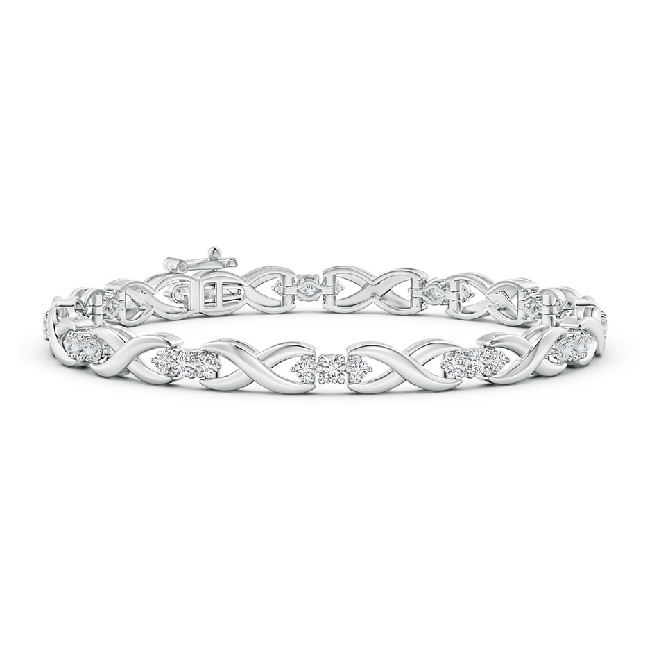 2.7mm HSI2 Triple Diamond X Link Bracelet in White Gold 