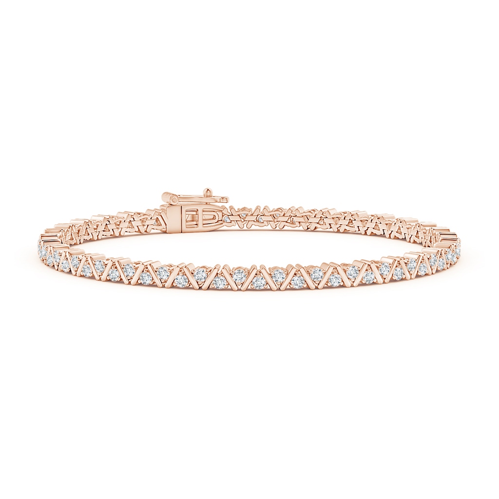 1.6mm GVS2 Diamond Zig-Zag Tennis Bracelet in Rose Gold