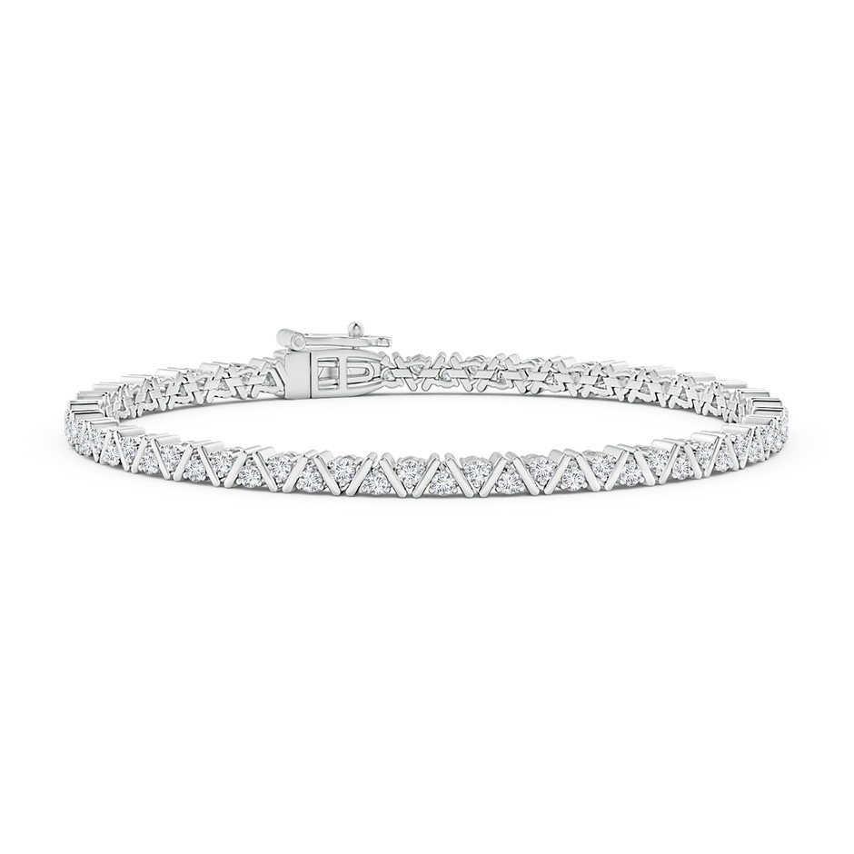 1.6mm GVS2 Diamond Zig-Zag Tennis Bracelet in White Gold 