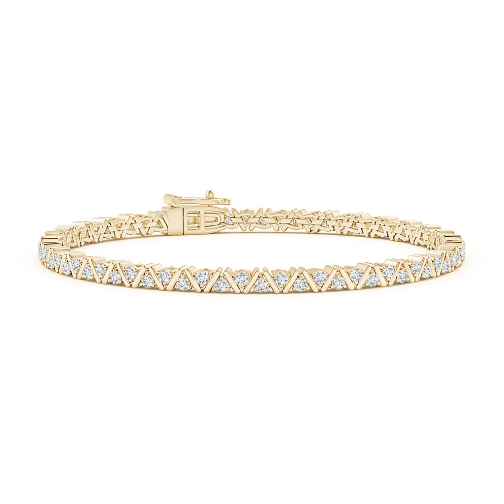 1.6mm GVS2 Diamond Zig-Zag Tennis Bracelet in Yellow Gold
