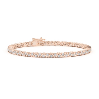 1.6mm HSI2 Diamond Zig-Zag Tennis Bracelet in Rose Gold