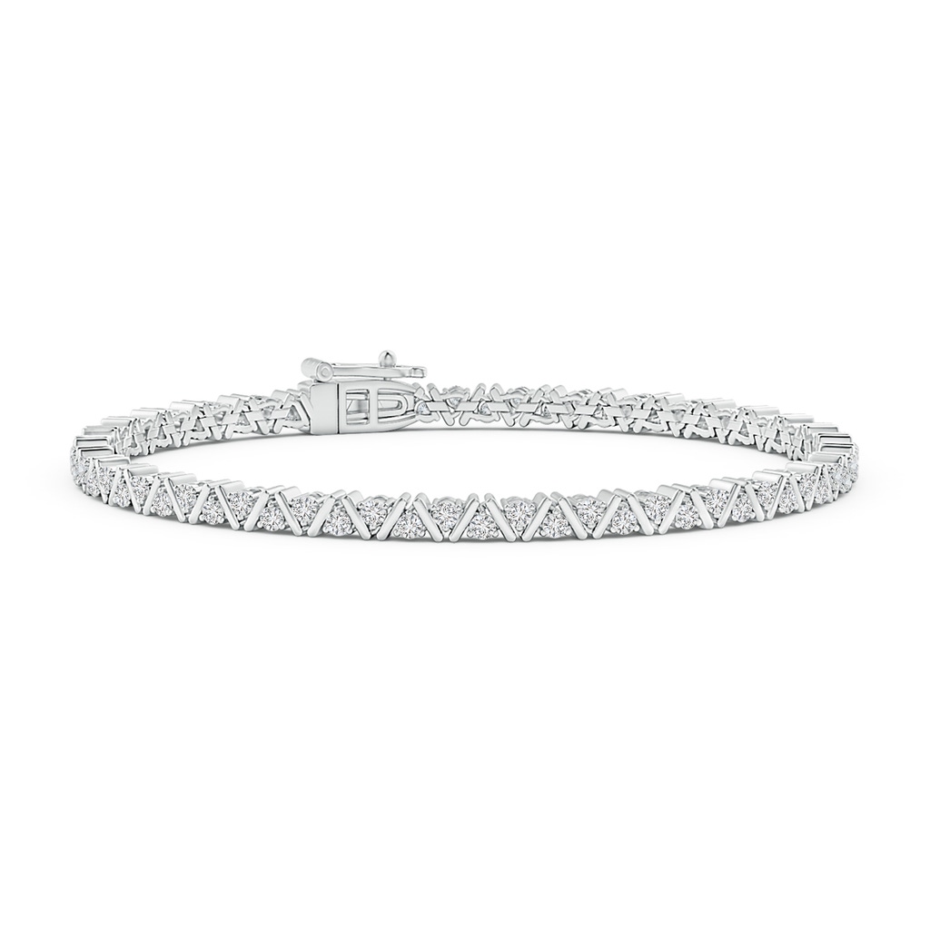 1.6mm HSI2 Diamond Zig-Zag Tennis Bracelet in White Gold