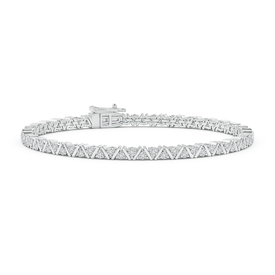 1.6mm HSI2 Diamond Zig-Zag Tennis Bracelet in White Gold 