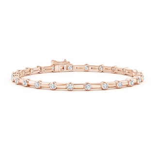 2.25mm GVS2 Bezel-Set Diamond and Bar Bracelet in Rose Gold