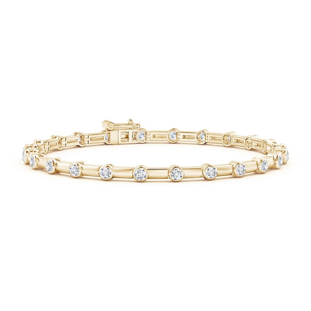 2.25mm GVS2 Bezel-Set Diamond and Bar Bracelet in Yellow Gold