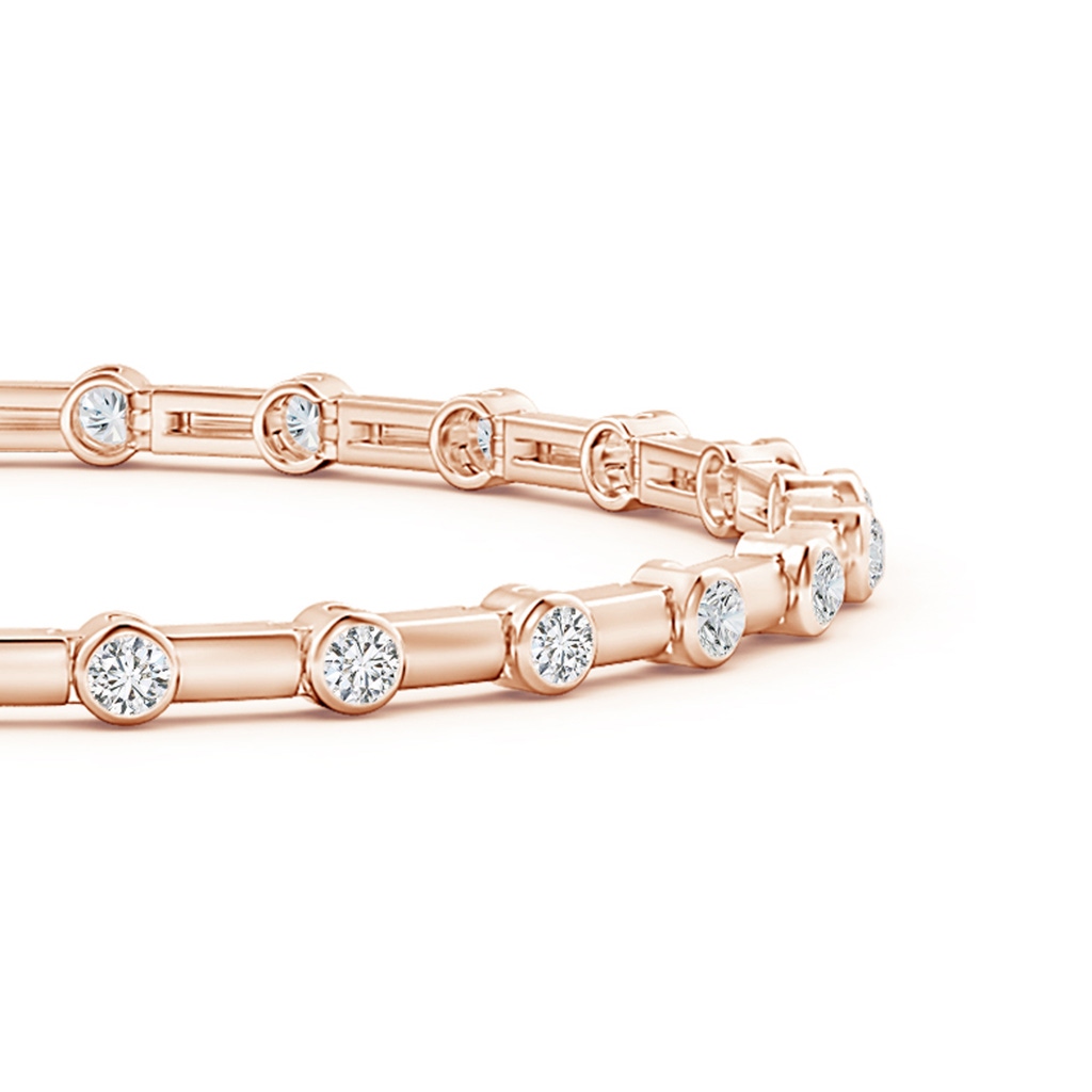 2.25mm HSI2 Bezel-Set Diamond and Bar Bracelet in Rose Gold Side-1