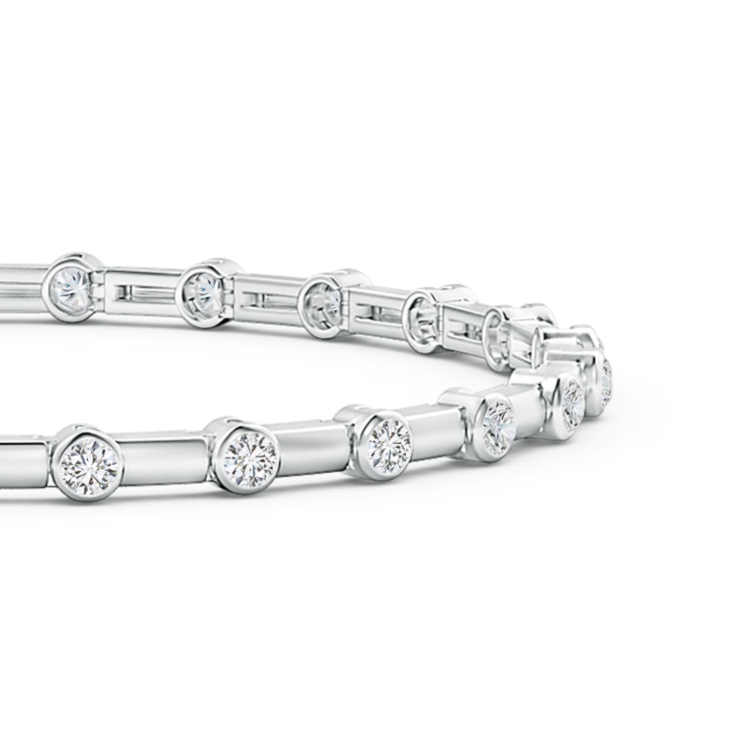 2.25mm HSI2 Bezel-Set Diamond and Bar Bracelet in White Gold