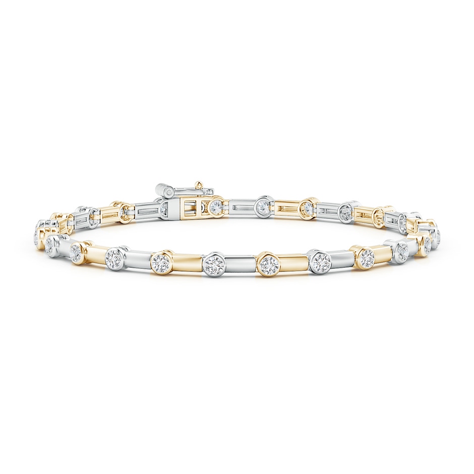 2.25mm HSI2 Bezel-Set Diamond and Bar Bracelet in White Gold Yellow Gold 