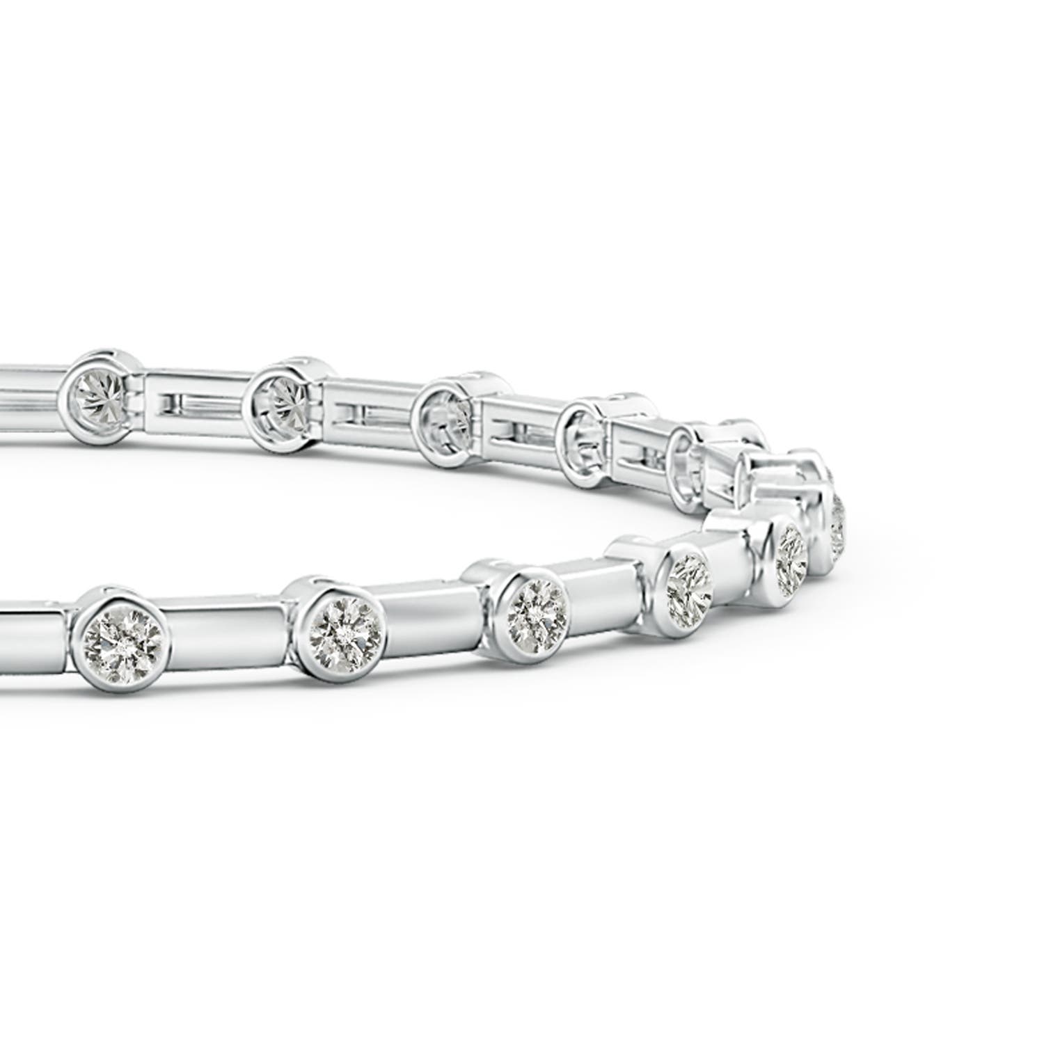 2.25mm KI3 Bezel-Set Diamond and Bar Bracelet in White Gold - side 1