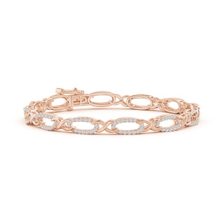 1.1mm HSI2 Diamond Oval and Infinity Link Unisex Bracelet in Rose Gold