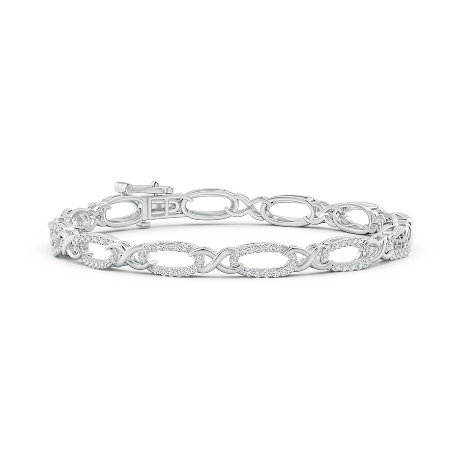 1.1mm HSI2 Diamond Oval and Infinity Link Unisex Bracelet in White Gold 