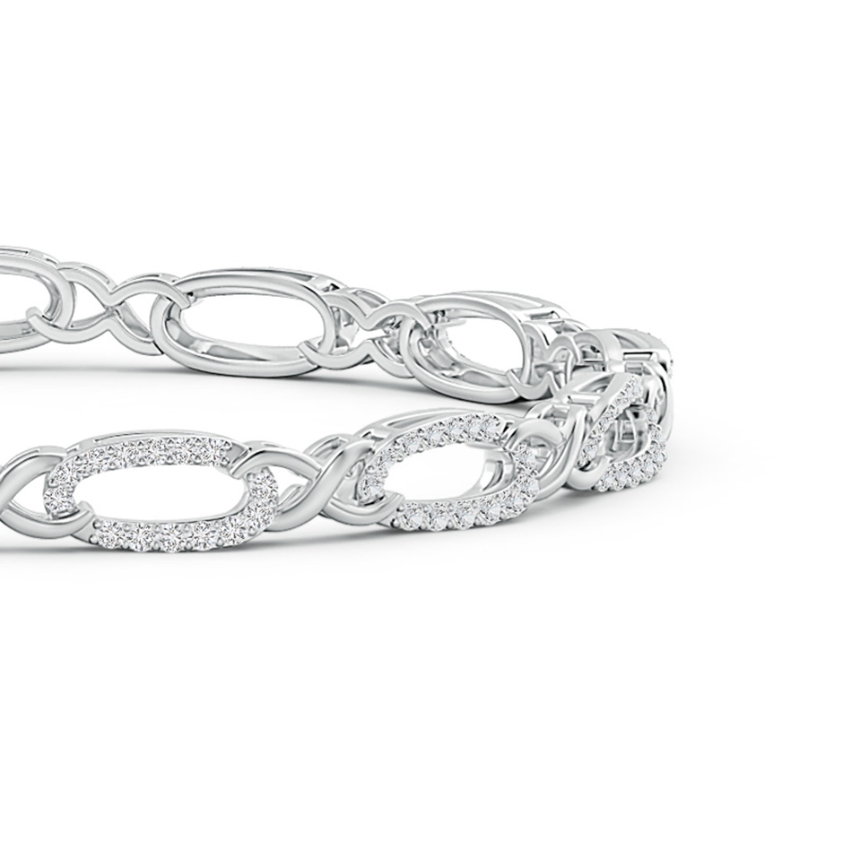 1.1mm HSI2 Diamond Oval and Infinity Link Unisex Bracelet in White Gold side-1