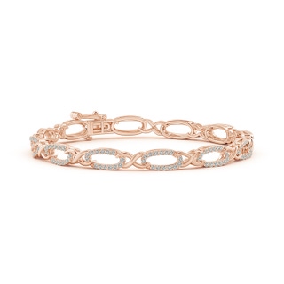 1.1mm KI3 Diamond Oval and Infinity Link Unisex Bracelet in Rose Gold