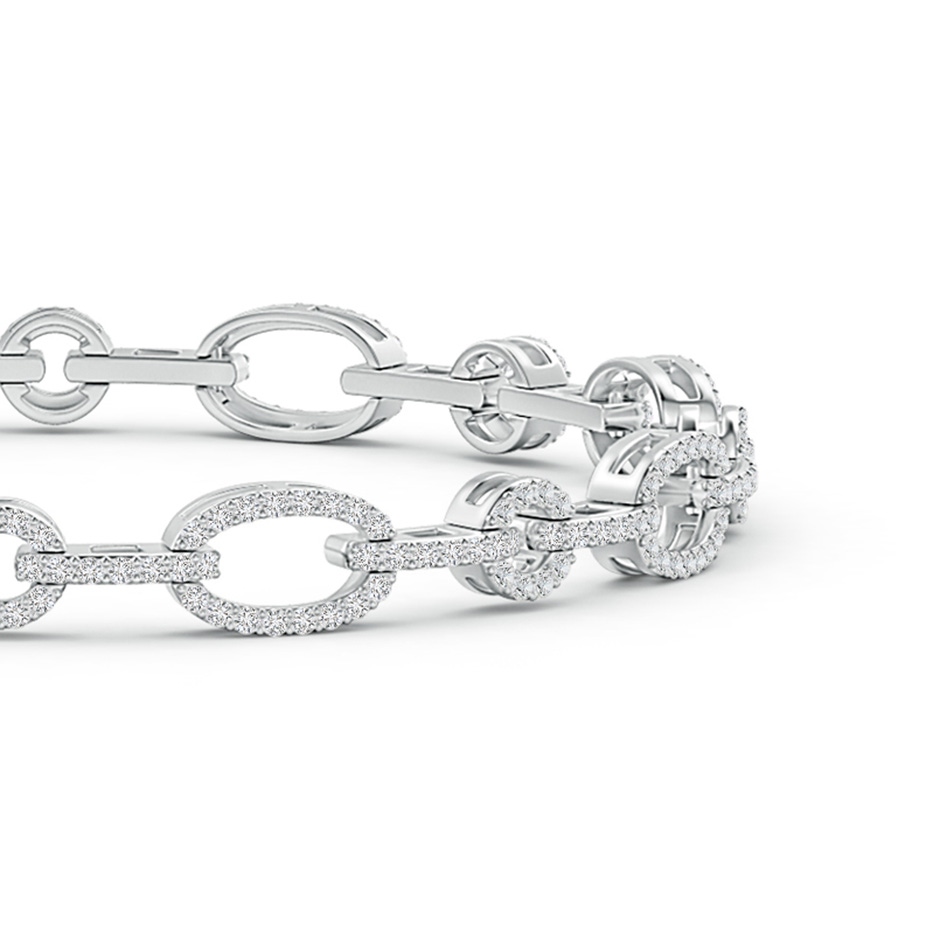 1mm HSI2 Diamond Open Circle and Oval Link Bracelet in White Gold side-1