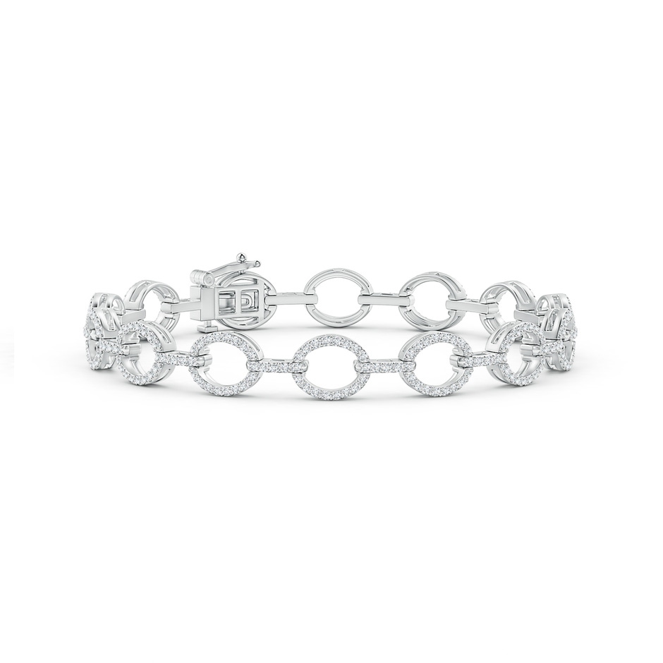 1mm GVS2 Diamond Open Oval Link Bracelet in White Gold 