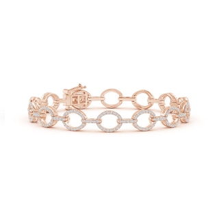 1mm HSI2 Diamond Open Oval Link Bracelet in Rose Gold